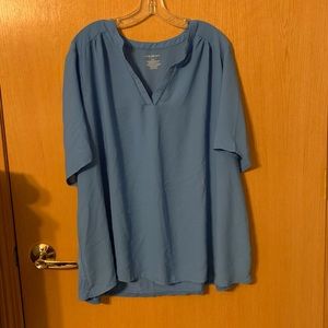 LANE BRYANT// LIGHT BLUE V NECK BLOUSE 22/24